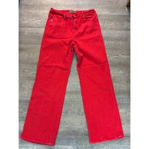 Size 13/31 JB88693 Blue Judy Red Wide Leg Jeans High Waist Stretch Denim
